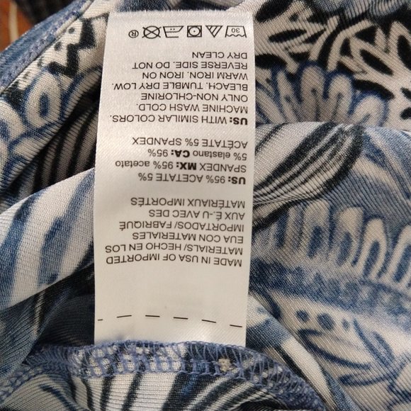 Chico’s Women's Multi-Print Floral Dress Sleeveless Blue US Size 4/6 Made in USA - Picture 5 of 9